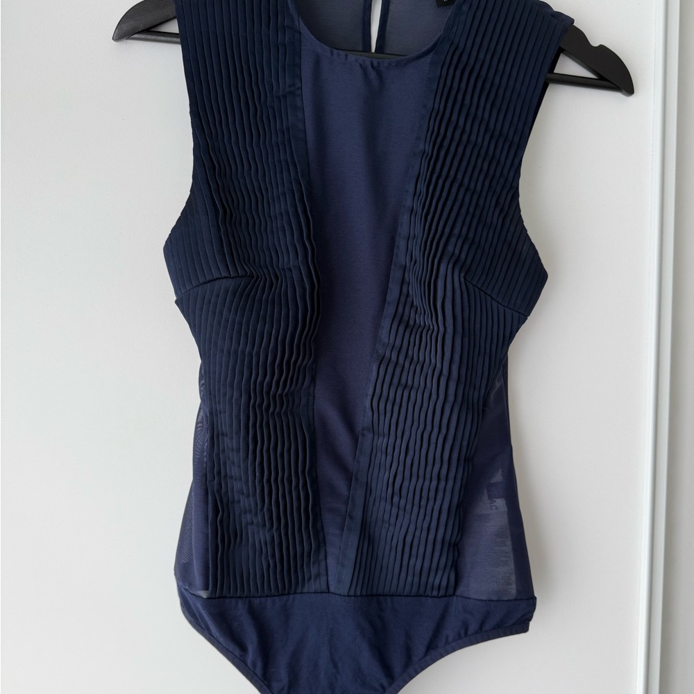 Marciano Midnight Blue Textured Bodysuit
